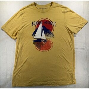 Vintage Banana Republic Yellow Sailboat Graphic Tee Men's  XL